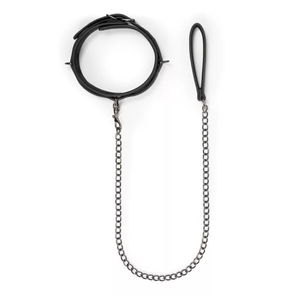 Easytoys - fetis halsband met lijn - zwart