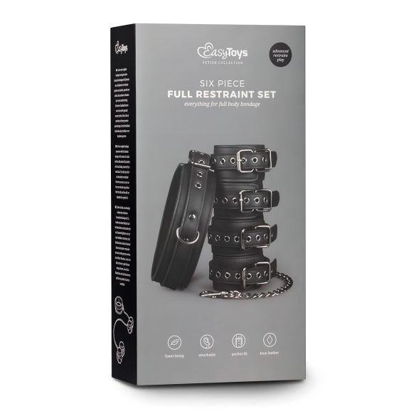 Easytoys - Halsband, pols- en enkelboeien set (zwart)