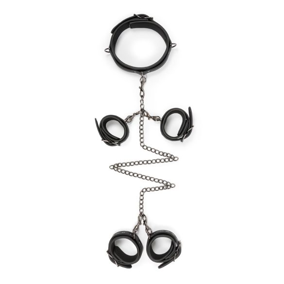 Easytoys - Halsband, pols- en enkelboeien set (zwart)