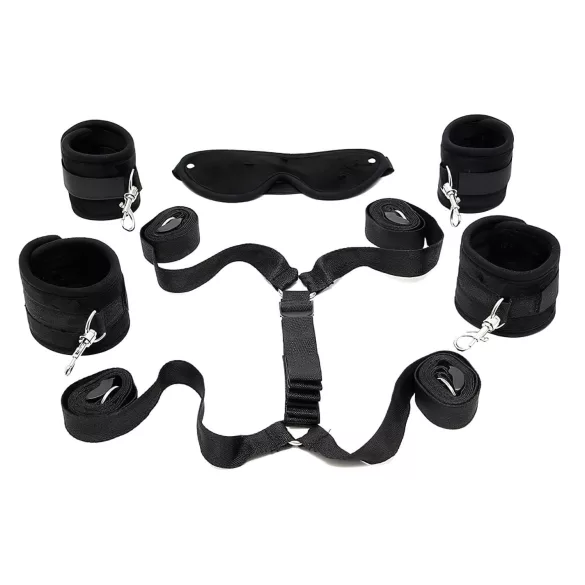 Rimba - bondage set voor bed - 6-delig - zachte boeien