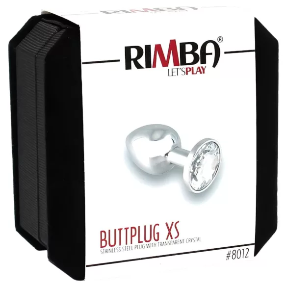 Rimba - buttplug met kristal - metaal - transparant steentje - zilver