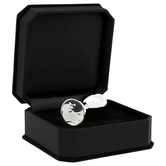 Rimba - buttplug met kristal - metaal - transparant steentje - zilver