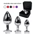 Rimba - buttplug - met zwarte steen - metaal zilver XS