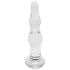 Rimba Dolly - glazen anaal dildo - gebogen met ribbels - transparant
