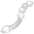 Rimba Dolly - glazen anaal dildo - gebogen met ribbels - transparant