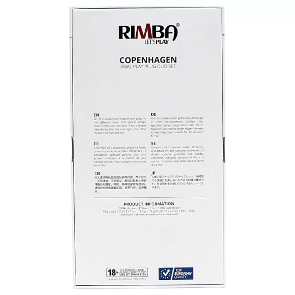 Rimba Copenhagen - anaal plug set - zwart - 2 stuks