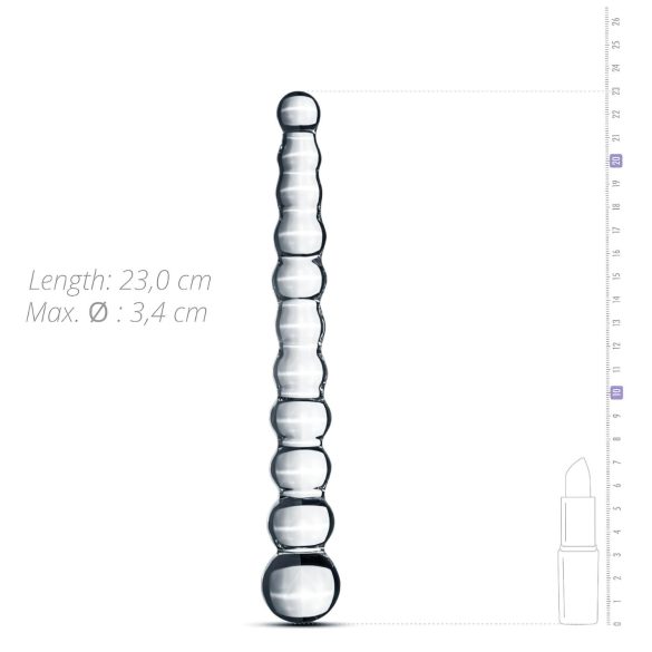 Gildo Glass No. 20 - glazen dildo met ribbels - transparant