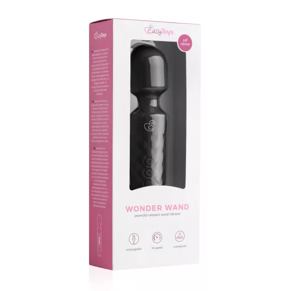 EasyToys - mini wand vibrator - oplaadbaar - zwart