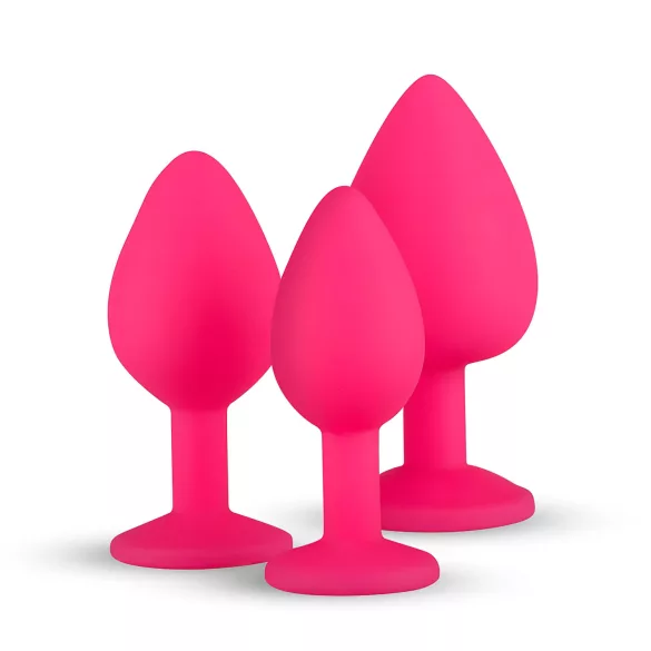 Easytoys Diamond - anaal plug set - siliconen - roze