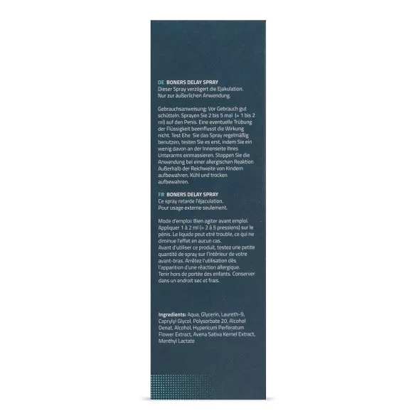 Boners Delay - uitstel spray voor mannen - vertraagt zaadlozing - 15ml