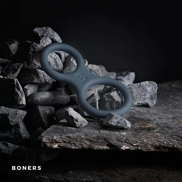 Boners Classic - penis- en balzakring - silicone - grijs