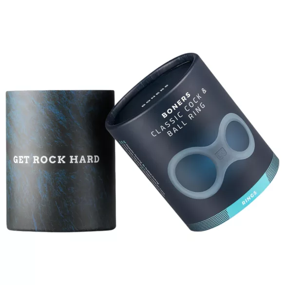 Boners Classic - penis- en balzakring - silicone - grijs