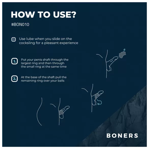 Boners - penisslijm en ballenstretcher - siliconen - grijs