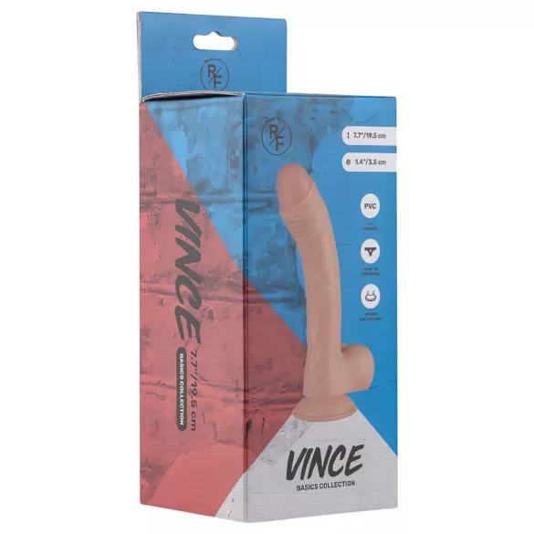 Real Fantasy Vince - dildo met ballen en voorhuid - 19,5cm - huidskleur