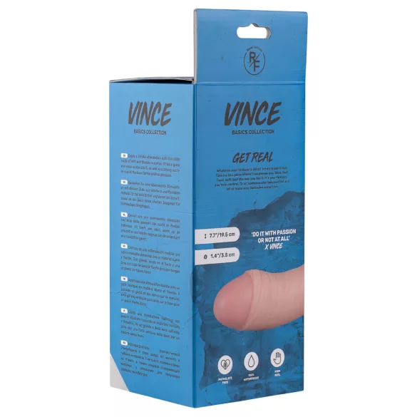 Real Fantasy Vince - dildo met ballen en voorhuid - 19,5cm - huidskleur
