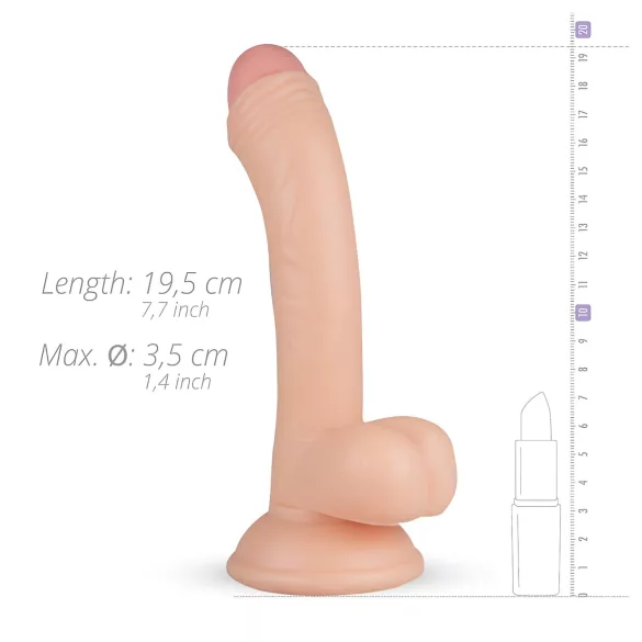 Real Fantasy Vince - dildo met ballen en voorhuid - 19,5cm - huidskleur