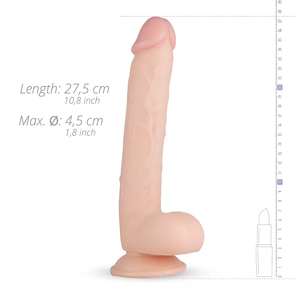 Real Fantasy Elvin - realistische dildo met ballen - 28cm - huidskleur
