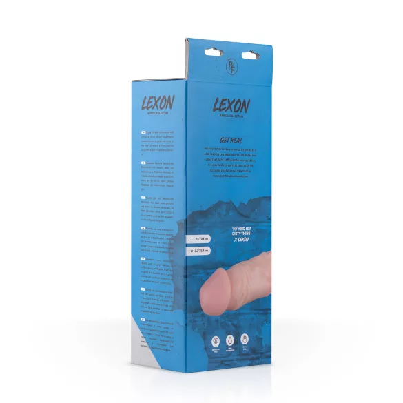 Real Fantasy Lexon - realistische dildo met ballen - 33cm - huidkleur