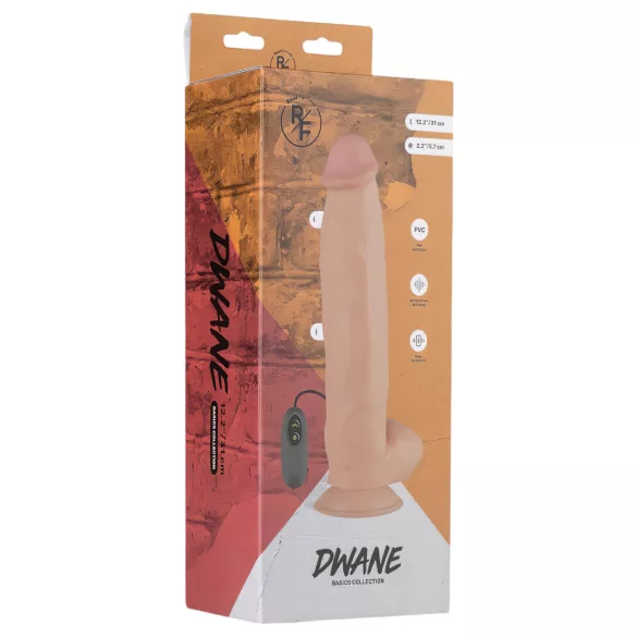 Real Fantasy Dwane - oplaadbare realistische vibrator - 31cm - huidskleur
