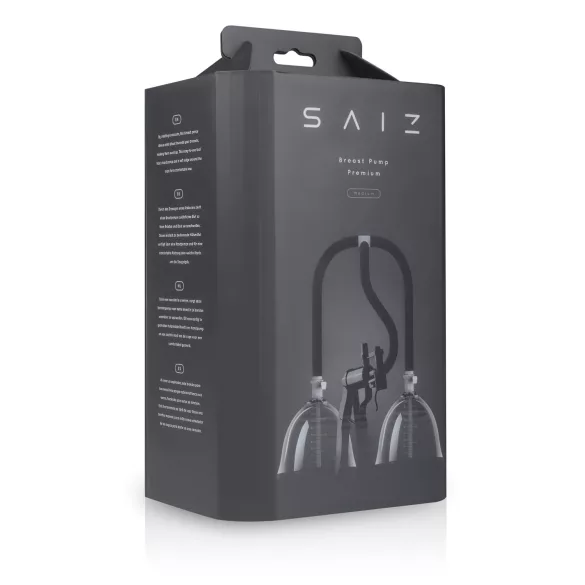 Saiz Premium - dubbele borstpomp - klein - transparant/zwart
