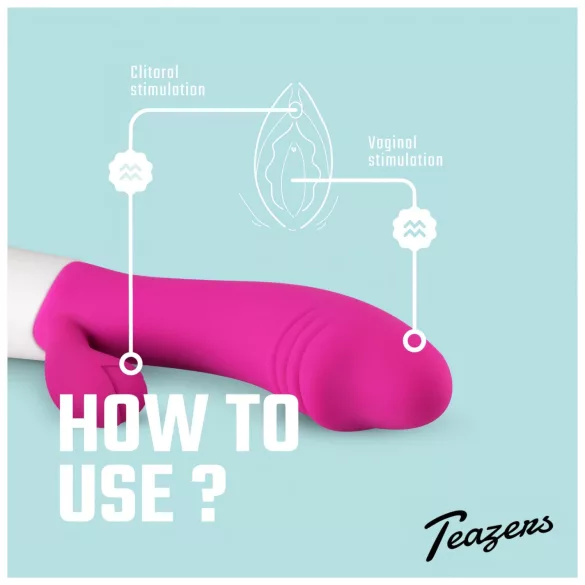 Teazers - realistische vibrator met clitorisklem (roze)
