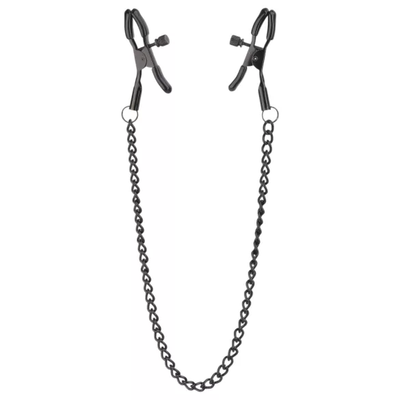 Blaze Deluxe - tepelklemmen met ketting - metaal - zwart