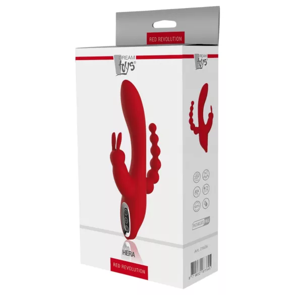 Red Revolution Hera - vibrator met 3 armen - oplaadbaar en waterdicht - rood