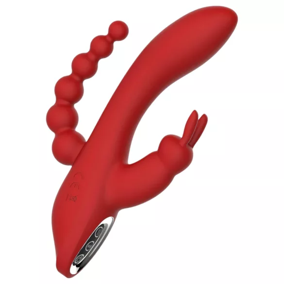 Red Revolution Hera - vibrator met 3 armen - oplaadbaar en waterdicht - rood