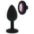 All Time Favorieten - Paarse Steentjes, Siliconen Buttplug (Zwart)