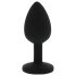 All Time Favorieten - Paarse Steentjes, Siliconen Buttplug (Zwart)