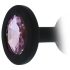 All Time Favorieten - Paarse Steentjes, Siliconen Buttplug (Zwart)