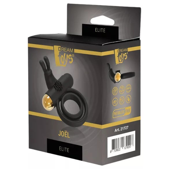 Elite Joel - vibrerende penis- en balring - oplaadbaar - zwart