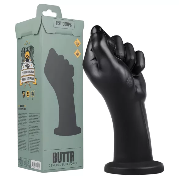 BUTTR - fisting dildo - handvorm - zwart