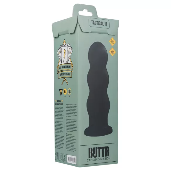 BUTTR Tactical III - dildo met zuignap - zwart