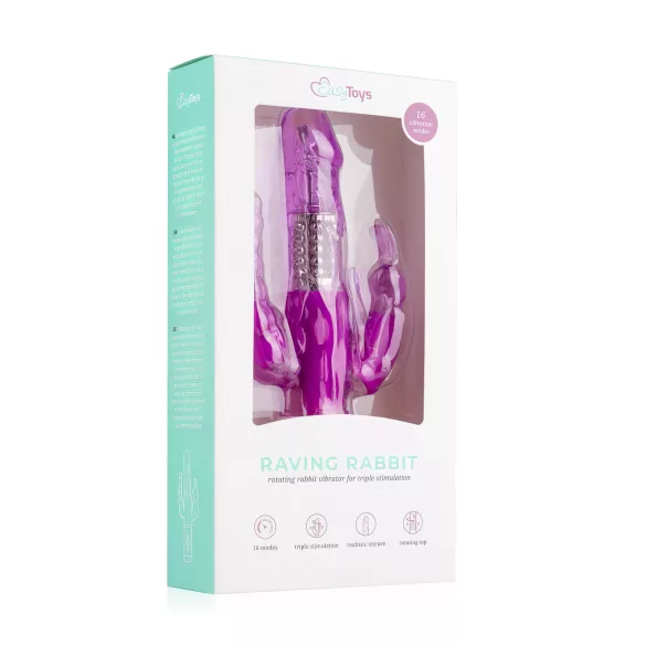 Easytoys Raving Rabbit - 3-weg vibrator (roze)