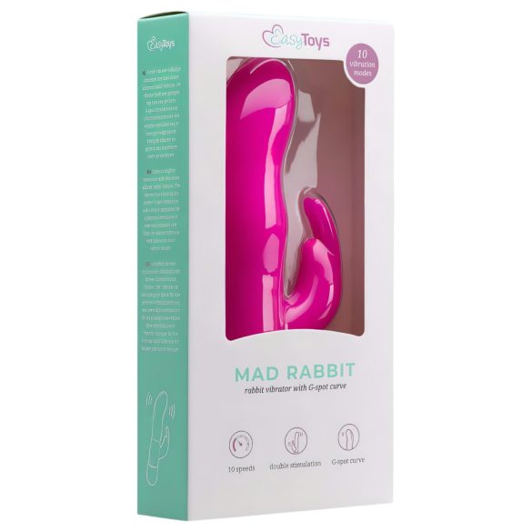 Easytoys Mad Rabbit - konijnenvibrator met clitorisstimulatie (roze)