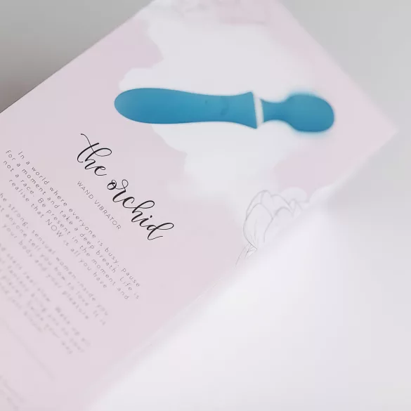 Bloom Orchid Wand - oplaadbare massage vibrator - turquoise