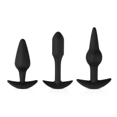   Easytoys - anale plug set - gevarieerde vormen - siliconen zwart