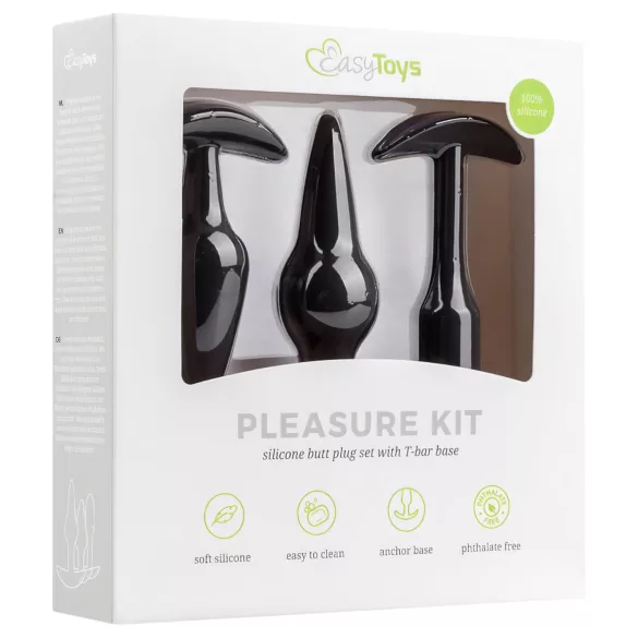 EasyToys Pleasure Kit - gevarieerde anaalplugset (zwart)