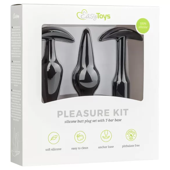 EasyToys Pleasure Kit - gevarieerde anaalplugset (zwart)
