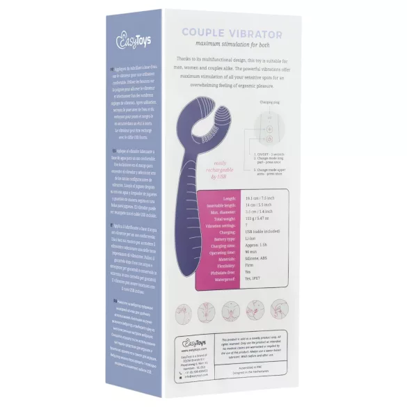Easytoys Couple - oplaadbare waterproof koppel vibrator - paars