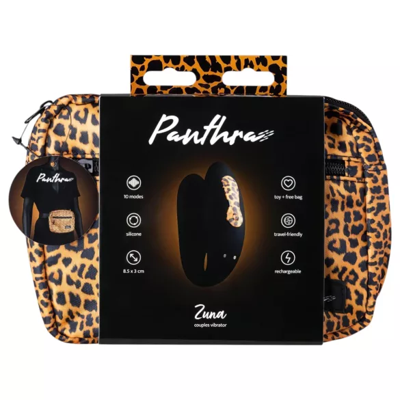 Panthra Zuna - oplaadbare, waterdichte partner-vibrator (luipaard-zwart)
