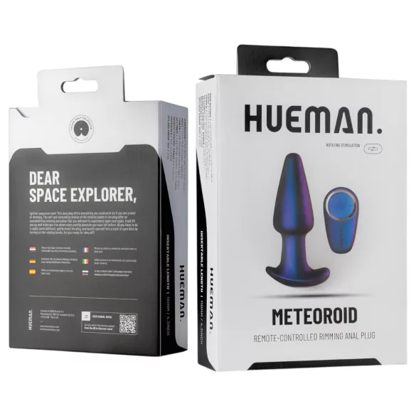 Hueman Meteoroid - anaal vibrator met roterende kralen - draadloos - paars