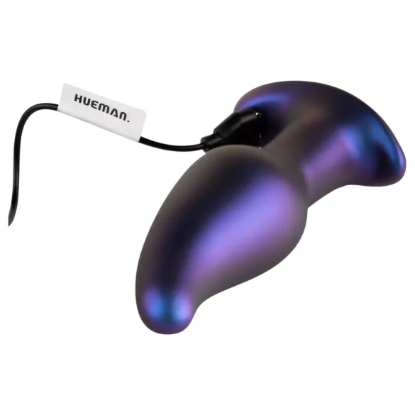 Hueman - anale vibrator met roterende kralen - siliconen - paars