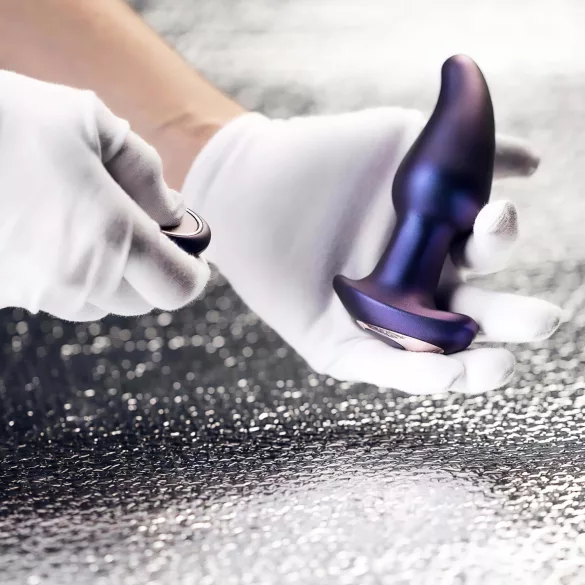 Hueman - anale vibrator met roterende kralen - siliconen - paars