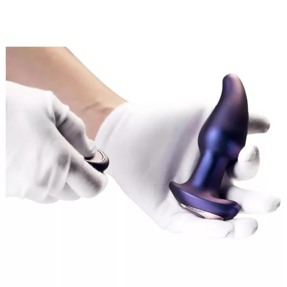 Hueman - anale vibrator met roterende kralen - siliconen - paars
