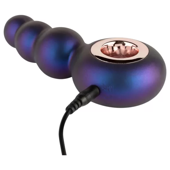 Hueman Outer Space - oplaadbare anaal vibrator met kralen - paars