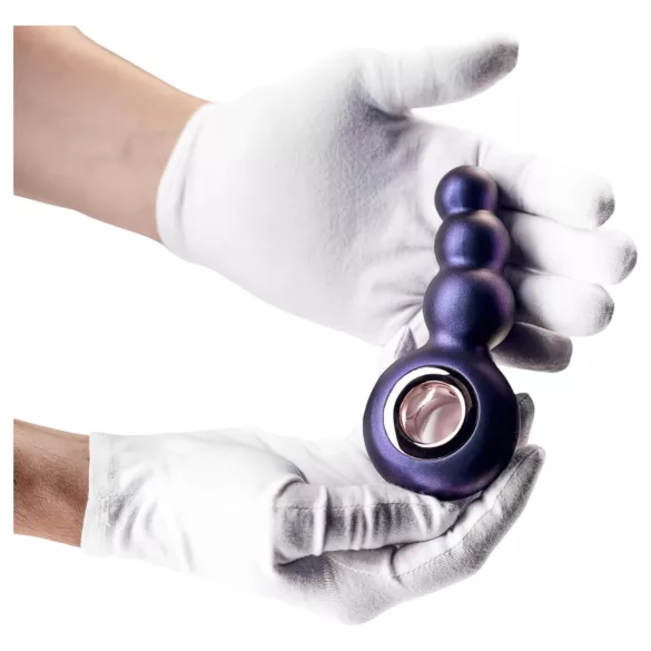 Hueman Outer Space - oplaadbare anaal vibrator met kralen - paars