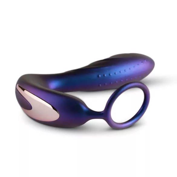 Hueman Black Hole - anale vibrator met afstandsbediening en penisring - paars
