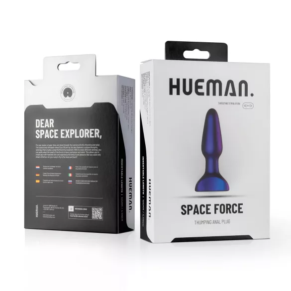 Hueman Space Force - anale vibrator met stootfunctie - waterdicht - paars